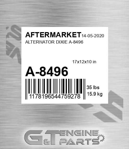 A-8496 Alternator Dixie A-8496 for AFTERMARKET