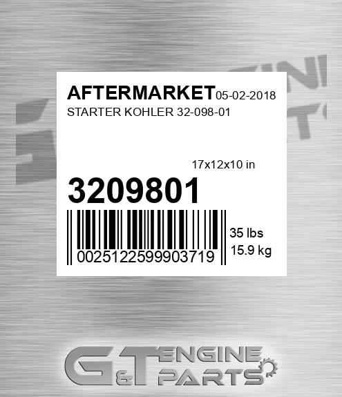 3209801 Starter Kohler for AFTERMARKET