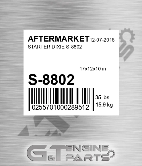 S-8802 Starter Dixie S-8802 for AFTERMARKET