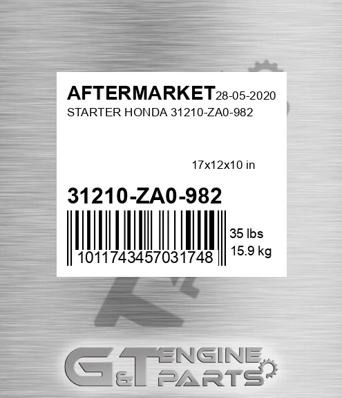 31210-ZA0-982 Starter Honda 31210-za0-982 for AFTERMARKET