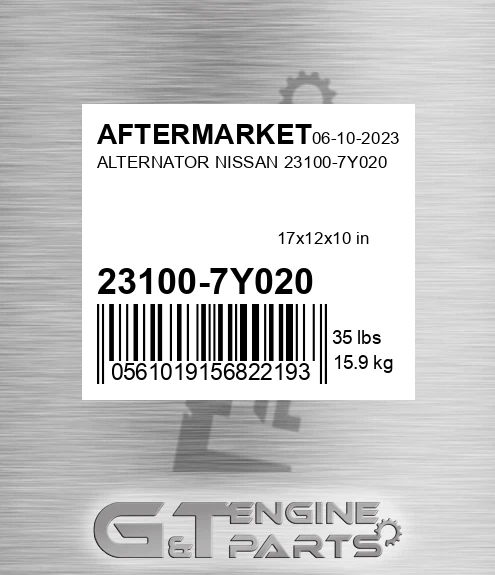 23100-7Y020 Alternator Nissan 23100-7y020 for AFTERMARKET