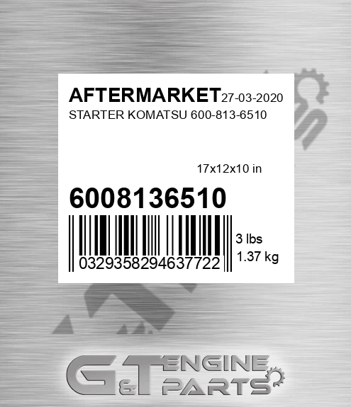 6008136510 Starter Komatsu for AFTERMARKET