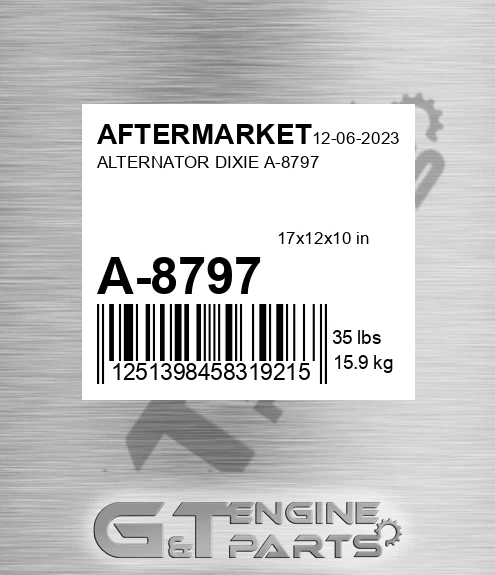 A-8797 Alternator Dixie A-8797 for AFTERMARKET