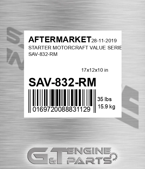SAV-832-RM Starter Motorcraft Value Series Sav-832-rm for AFTERMARKET
