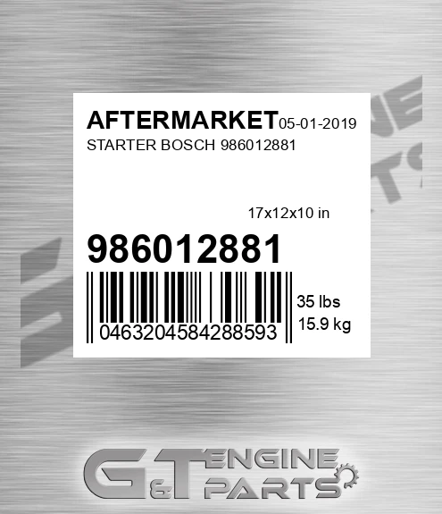 986012881 AFTERMARKET Starter Bosch