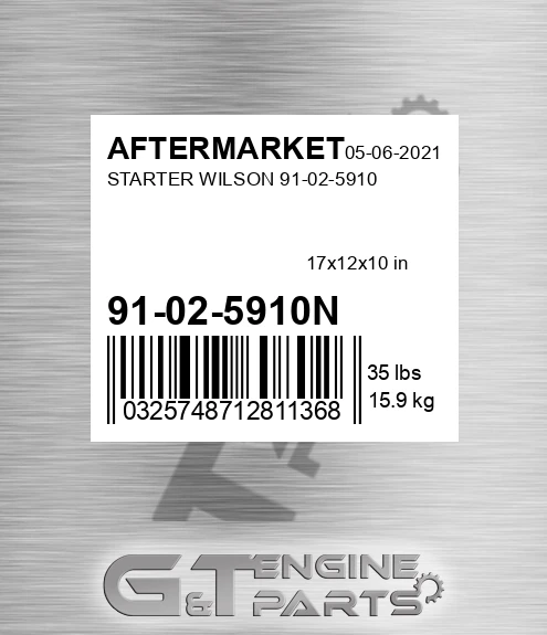 91-02-5910N Starter Wilson 91-02-5910 for AFTERMARKET
