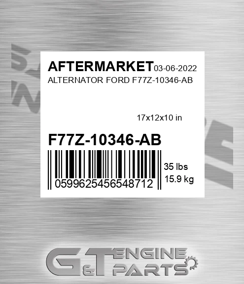 F77Z-10346-AB Alternator Ford F77z-10346-ab for AFTERMARKET