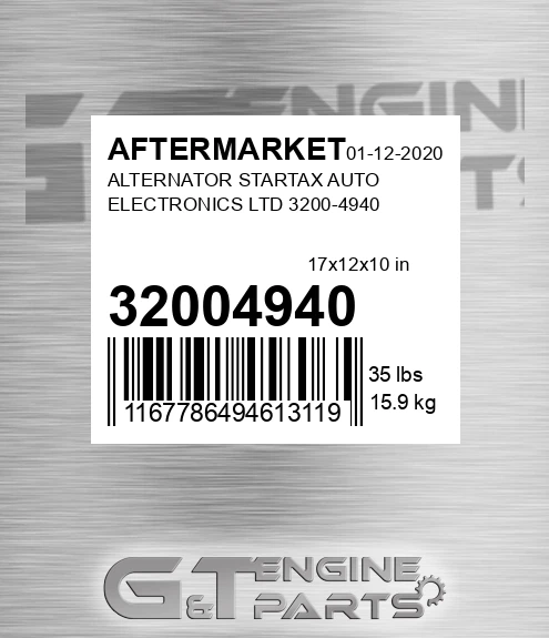 32004940 Alternator Startax Auto Electronics Ltd