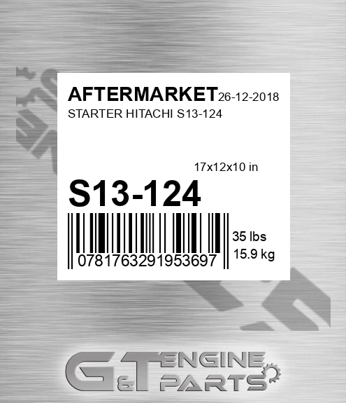 S13-124 Starter Hitachi S13-124 for AFTERMARKET