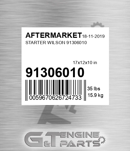 91306010 Starter Wilson 91306010 for AFTERMARKET