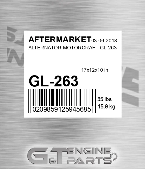 GL-263 Alternator Motorcraft Gl-263 for AFTERMARKET