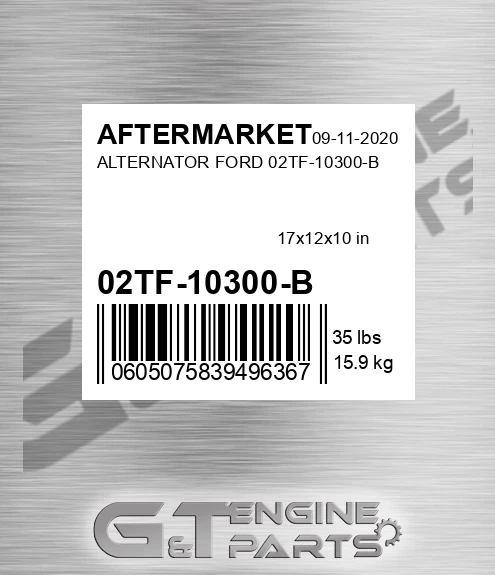 02TF-10300-B Alternator Ford 02tf-10300-b for AFTERMARKET