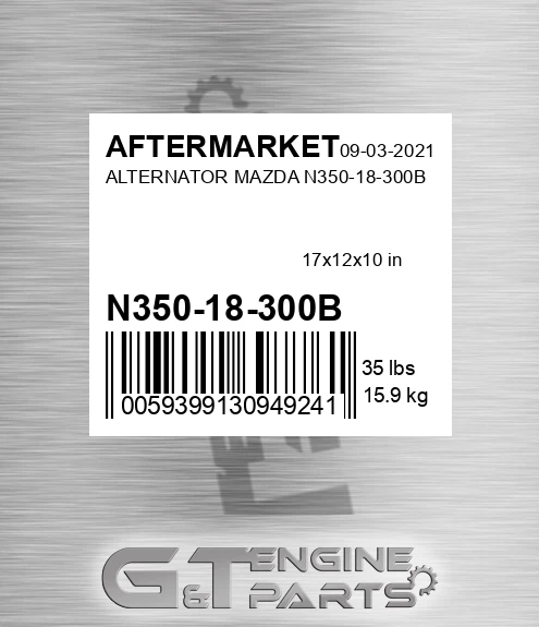 N350-18-300B Alternator Mazda N350-18-300b for AFTERMARKET