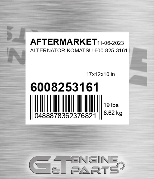6008253161 Alternator Komatsu for AFTERMARKET