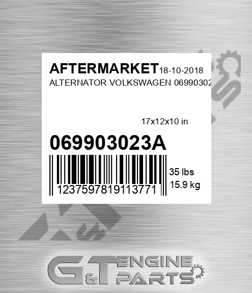 069903023A Alternator Volkswagen for AFTERMARKET