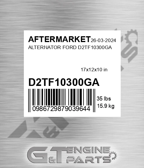 D2TF10300GA Alternator Ford D2tf10300ga for AFTERMARKET
