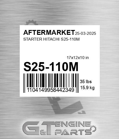 S25-110M Starter Hitachi S25-110m for AFTERMARKET