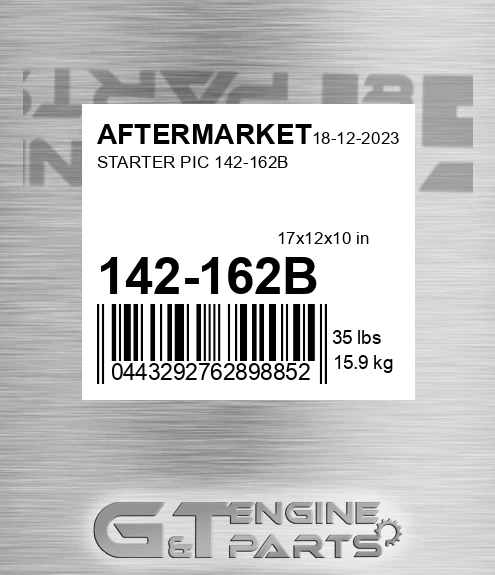 142-162B Starter Pic 142-162b for AFTERMARKET