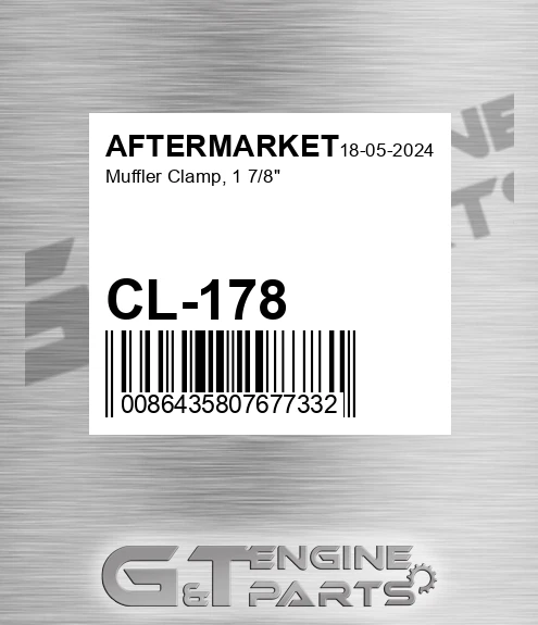 CL-178 Muffler Clamp, 1 7/8" for AFTERMARKET