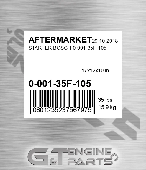 0-001-35F-105 Starter Bosch 0-001-35f-105 for AFTERMARKET