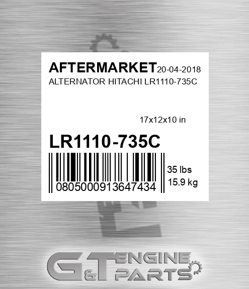 LR1110-735C Alternator Hitachi Lr1110-735c for AFTERMARKET