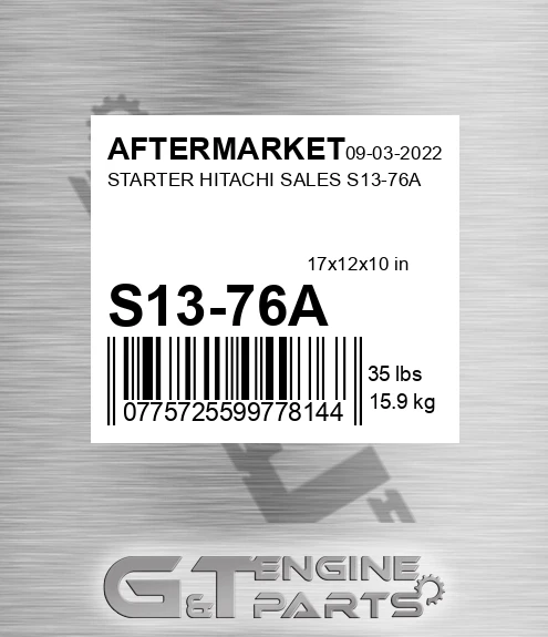 S13-76A Starter Hitachi Sales S13-76a for AFTERMARKET