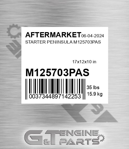 M125703PAS Starter Peninsula for AFTERMARKET