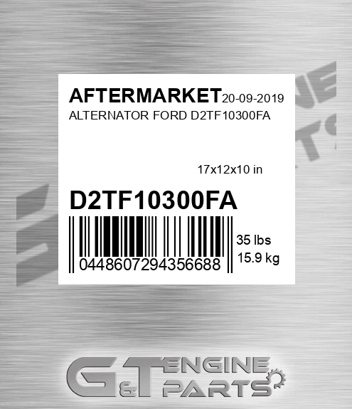 D2TF10300FA Alternator Ford D2tf10300fa for AFTERMARKET