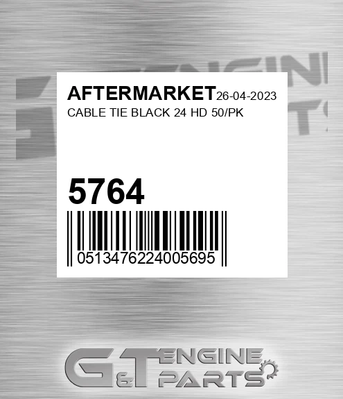 5764 Cable Tie Black 24 Hd 50/pk