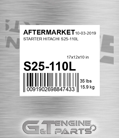 S25-110L Starter Hitachi S25-110l for AFTERMARKET