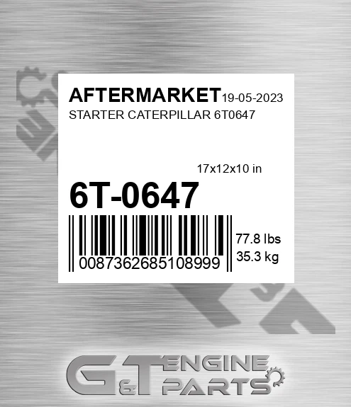6T-0647 Starter Caterpillar for AFTERMARKET