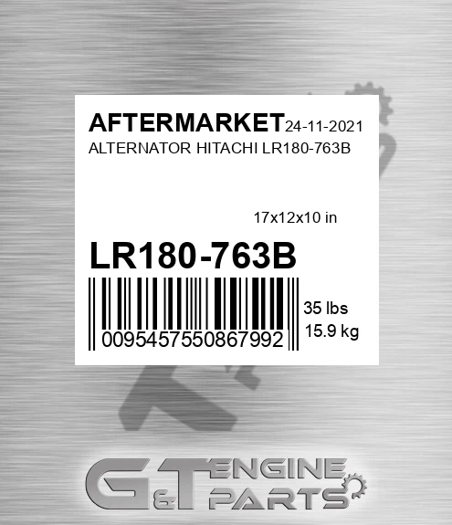 LR180-763B Alternator Hitachi Lr180-763b for AFTERMARKET
