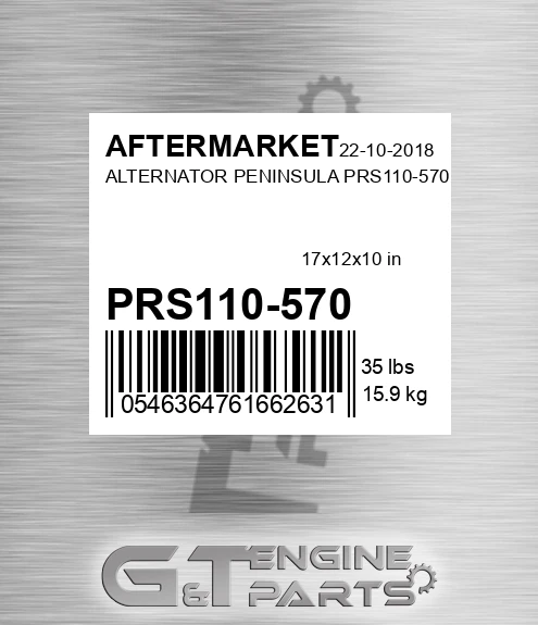 PRS110-570 Alternator Peninsula Prs110-570 for AFTERMARKET