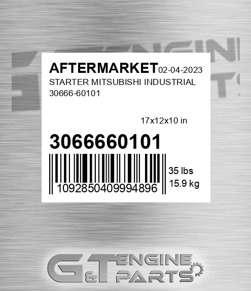 3066660101 Starter Mitsubishi Industrial for AFTERMARKET
