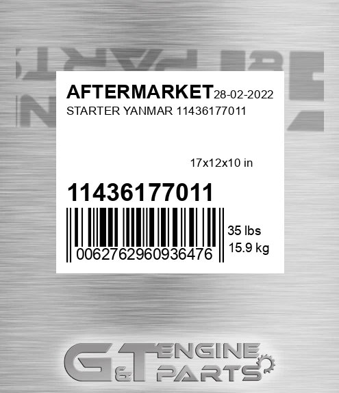 11436177011 Starter Yanmar 11436177011 for AFTERMARKET