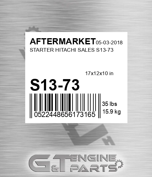 S13-73 Starter Hitachi Sales S13-73 for AFTERMARKET