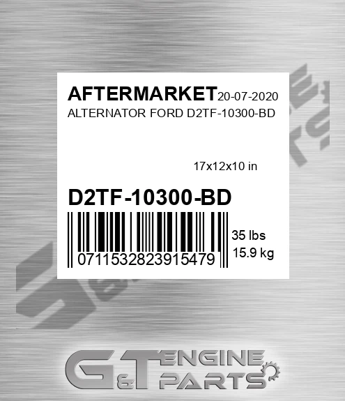 D2TF-10300-BD Alternator Ford D2tf-10300-bd for AFTERMARKET