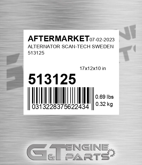 513125 Alternator Scan-tech Sweden