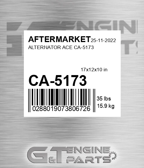 CA-5173 Alternator Ace Ca-5173 for AFTERMARKET