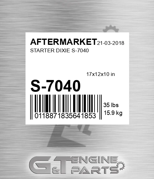 S-7040 Starter Dixie S-7040 for AFTERMARKET