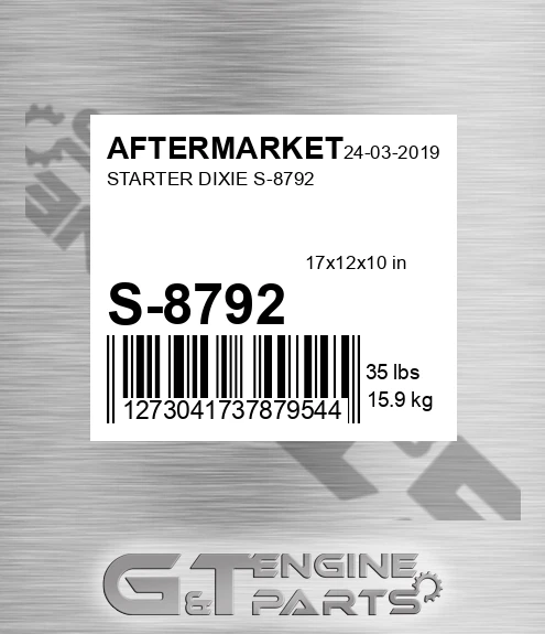 S-8792 Starter Dixie S-8792 for AFTERMARKET