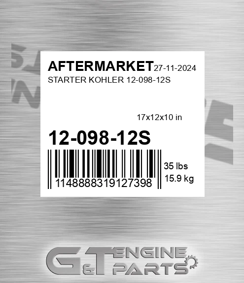 12-098-12S Starter Kohler 12-098-12s for AFTERMARKET