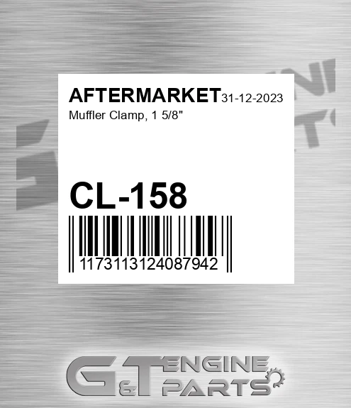 CL-158 Muffler Clamp, 1 5/8" for AFTERMARKET