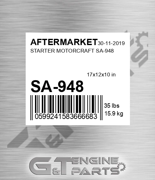 SA-948 Starter Motorcraft Sa-948 for AFTERMARKET