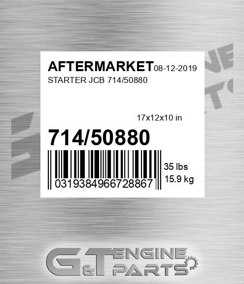 714/50880 Starter Jcb 714/50880 for AFTERMARKET