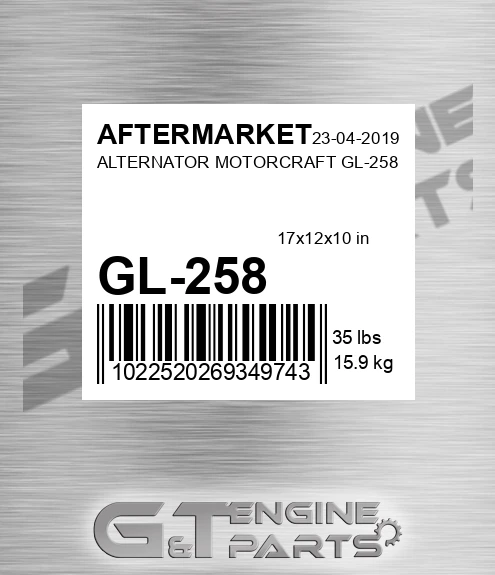 GL-258 Alternator Motorcraft Gl-258 for AFTERMARKET