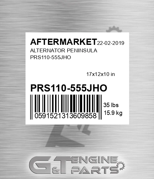 PRS110-555JHO Alternator Peninsula Prs110-555jho for AFTERMARKET