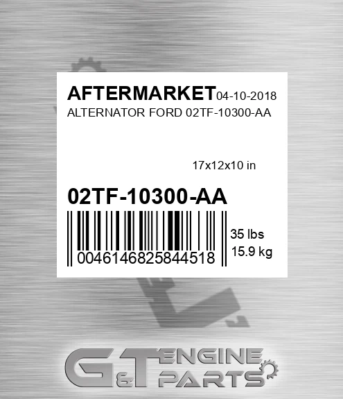 02TF-10300-AA Alternator Ford 02tf-10300-aa for AFTERMARKET