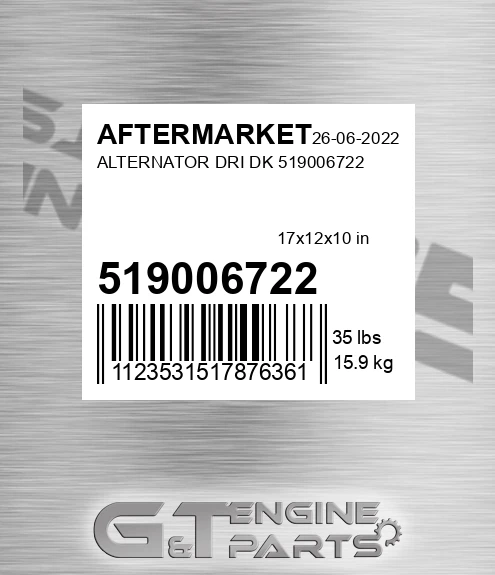 519006722 Alternator Dri Dk for AFTERMARKET