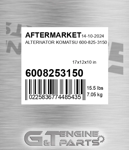 6008253150 Alternator Komatsu